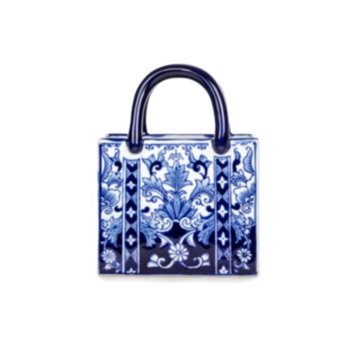 Bleu Blanc Çanta Vazo (25 CM) Bleu Blanc Çanta Vazo (25 CM)