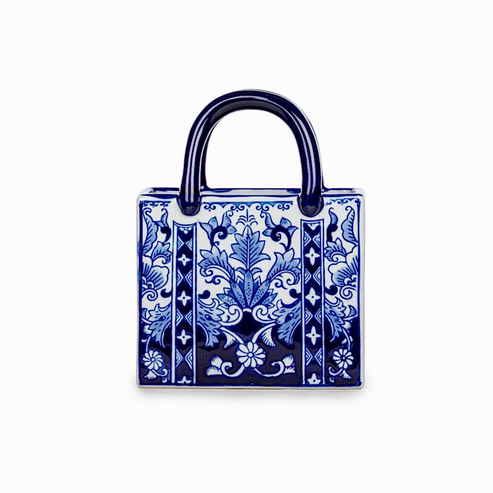 Bleu Blanc Çanta Vazo (25 CM) Bleu Blanc Çanta Vazo (25 CM)