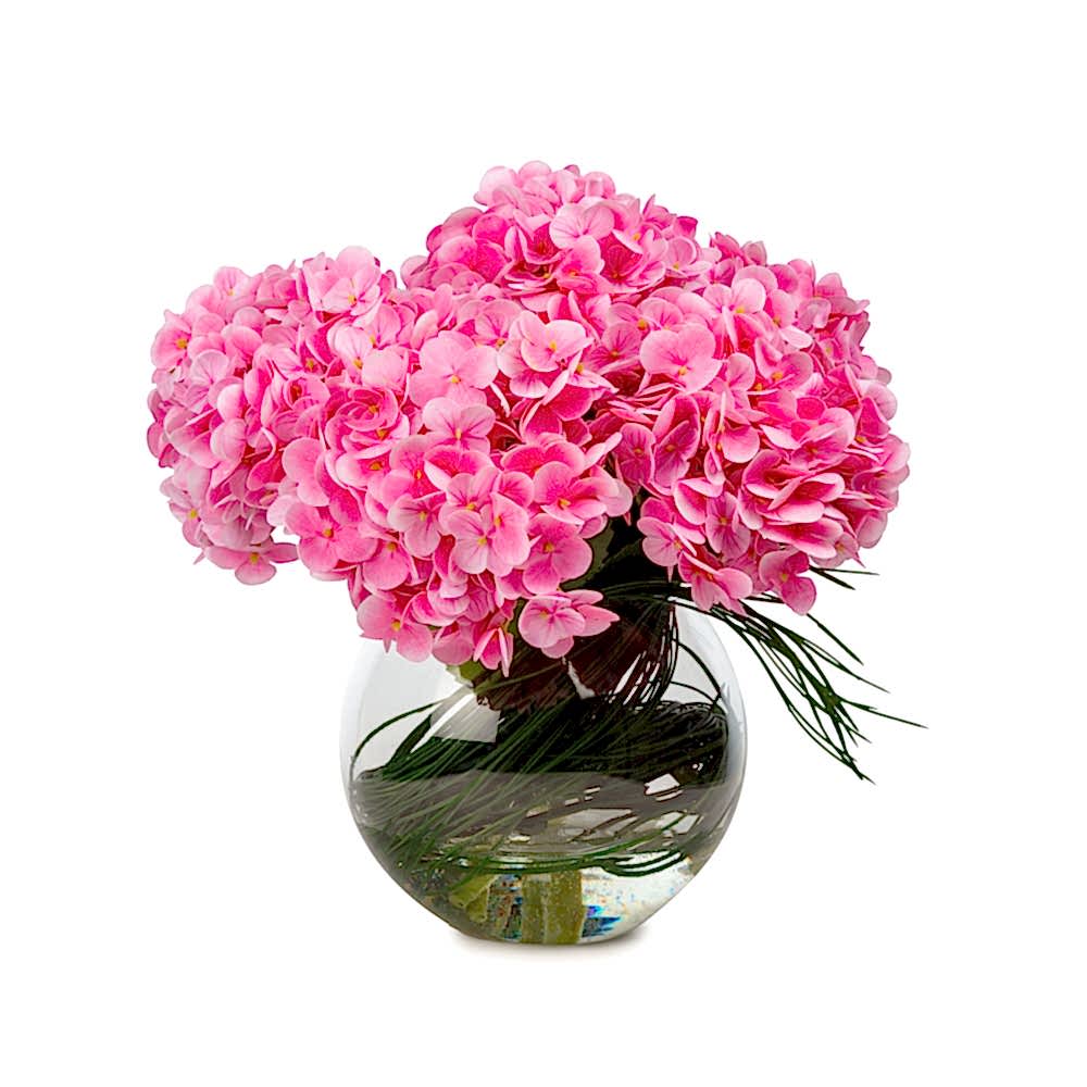 Camda Jelli Islak Dokulu Pembe Ortanca Aranjman (30 CM) Camda Jelli Islak Dokulu Pembe Ortanca Aranjman (30 CM)