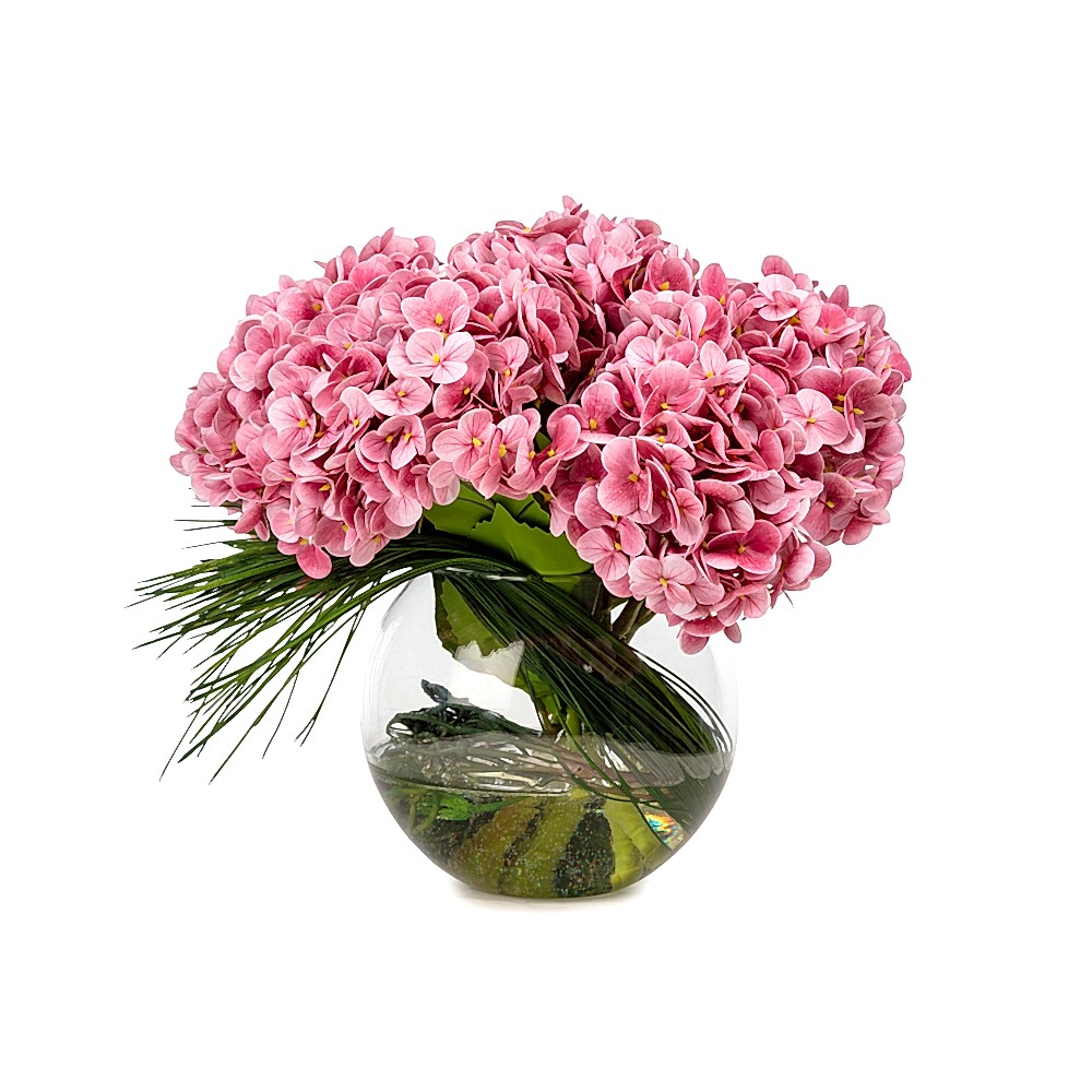 Jelli Islak Dokulu Tozlu Pembe Ortanca Aranjman (30 CM) Jelli Islak Dokulu Tozlu Pembe Ortanca Aranjman (30 CM)