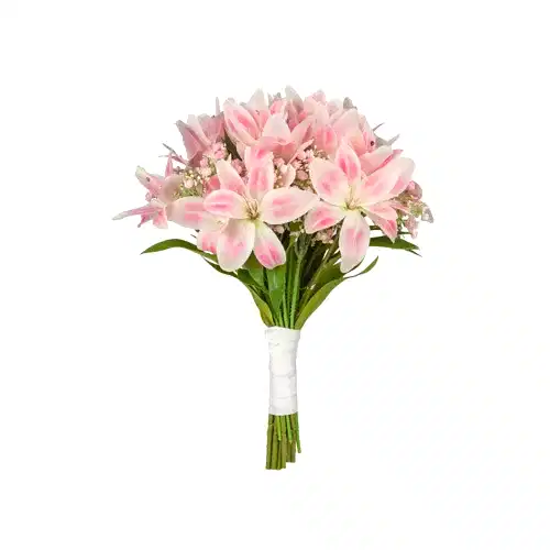 Islak Dokulu Pembe Cipsolu Lilyum Gelin Buketi (42 CM) Islak Dokulu Pembe Cipsolu Lilyum Gelin Buketi (42 CM)