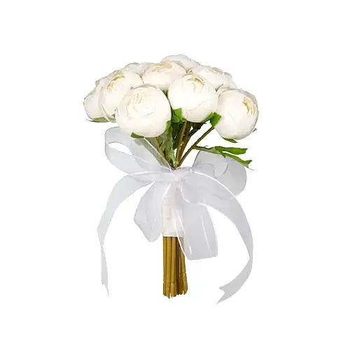 Islak Dokulu Beyaz Eren Gül Gelin Buketi (30 CM) Islak Dokulu Beyaz Eren Gül Gelin Buketi (30 CM)