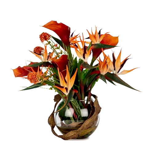 Jelli Cam Vazoda Starliçe Gala Karışık Aranjman (60 CM) Jelli Cam Vazoda Starliçe Gala Karışık Aranjman (60 CM)