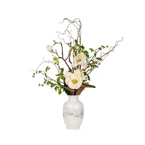 Seramik Vazoda Beyaz Manolya Aranjman (70 CM)