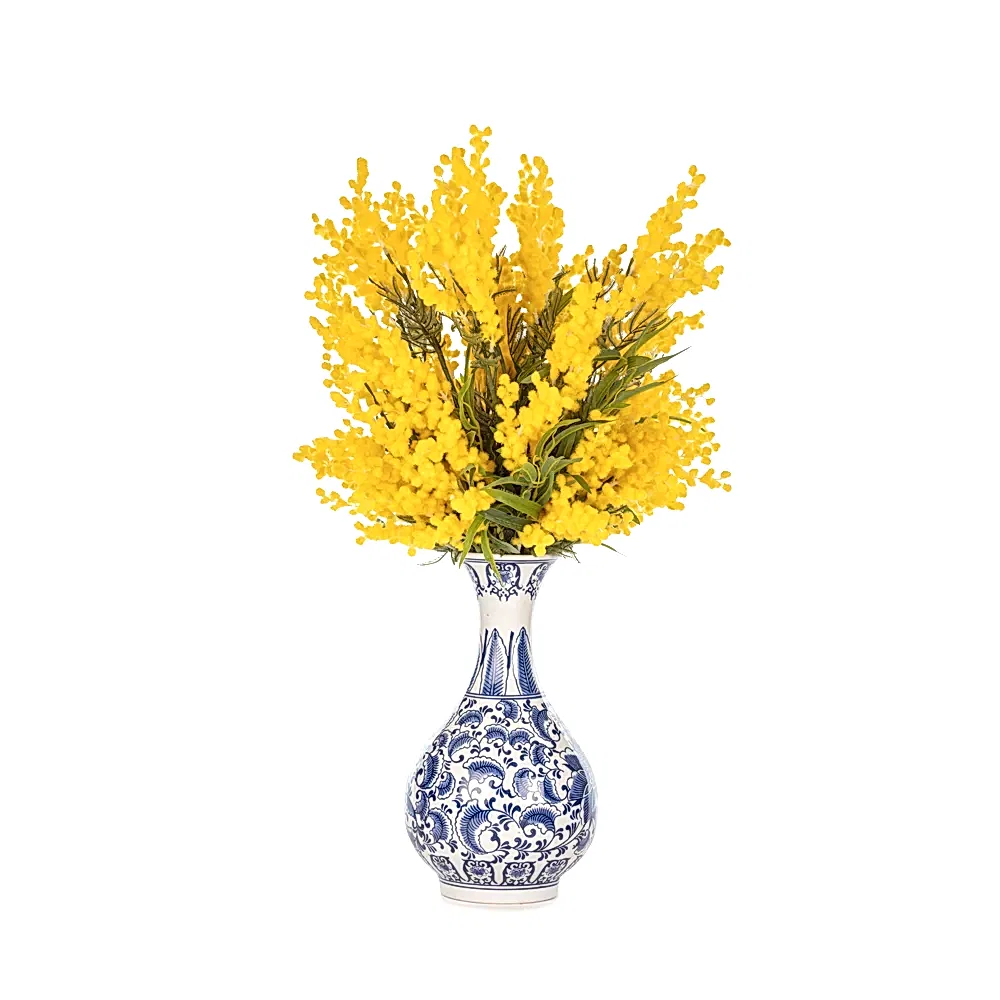 Bleu Blanc Vazoda Mimoza Aranjman (80 CM) Bleu Blanc Vazoda Mimoza Aranjman (80 CM)